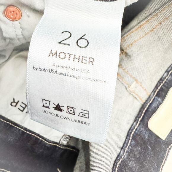 Mother Looker Ankle Fray All Work Dark Wash Denim Skinny Jeans Raw Hem Size 26 - Picture 6 of 10